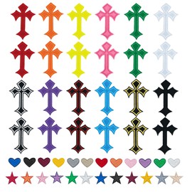 48 Pcs Cross Patches Iron On for Clothes