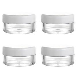 Empty Sample Pots, 4 PCS Empty Plastic Cosmetic Jars, Clear Travel Cosmetic Container, Mini Cosmetic Containers, for Face Creams, Sample, Make-Up