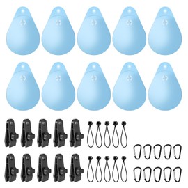 Boat Cover Water Bags Sand Bags Weights 10 Packs Mooring Kit Heavy Duty Light Blue Water Bag with Waterproof Clamping Rope and Climbing Buckle Suitable for Boats, Outdoor Photography and Camping