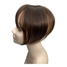 Anemone Jewelry 100% Cabello Humano Toppers Clip En Postizos Con Flequillo D