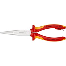 Knipex 26 16 200 T BK VDE-Tested Chrome Plated Stork Beak Plier, Multi-Colour