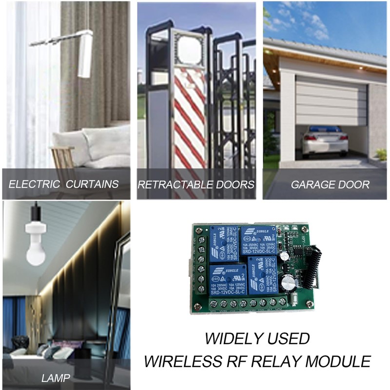 Bkiyougo 433mhz Remote, 12v Remote Control Switch, DC 6-30V 10A