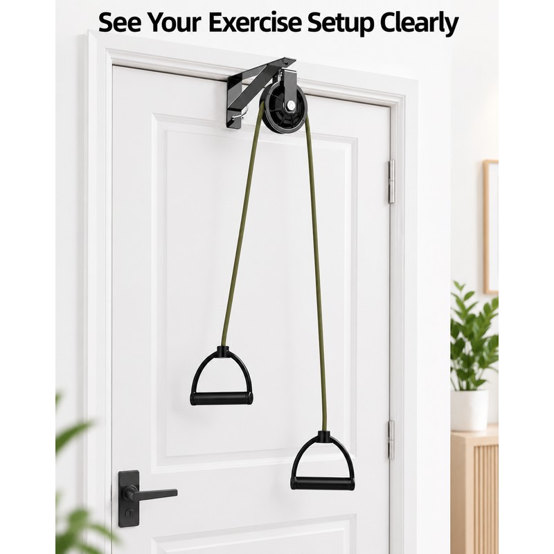 Over Door Shoulder Pulley - Screw-Fastened Bracket and Two Handles
