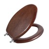 Angel Shield Durable Wood Veneer Natural Toilet Seat Metal Hinged
