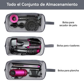 Funda De Viaje,Hair Tools Bolsa De Viaje,Compatible Con Dyson Airwrap/Shark Flexstyle,Adecuado Para Secadores De Pelo, Peines, Planchas De Pelo Y Bolsas De Cosméticos Multifuncionales.