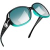 Joopin Big Sunglasses Trendy Rectangle Elegant Gradient Green Shades for