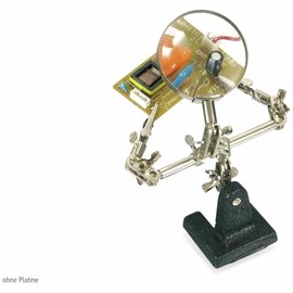 Soldering Station with Magnifying Glass, Heavy Cast Iron Base, Jaw Gun Two Carrying Handles, Hand Helping Magnifier