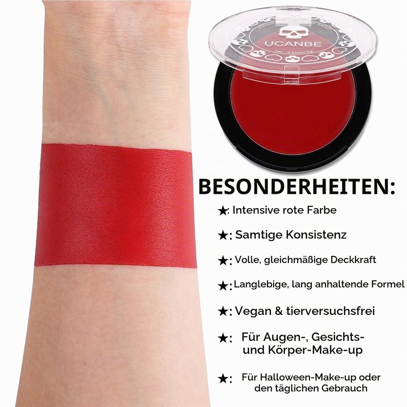 UCANBE Halloween Face Paint Red Foundation