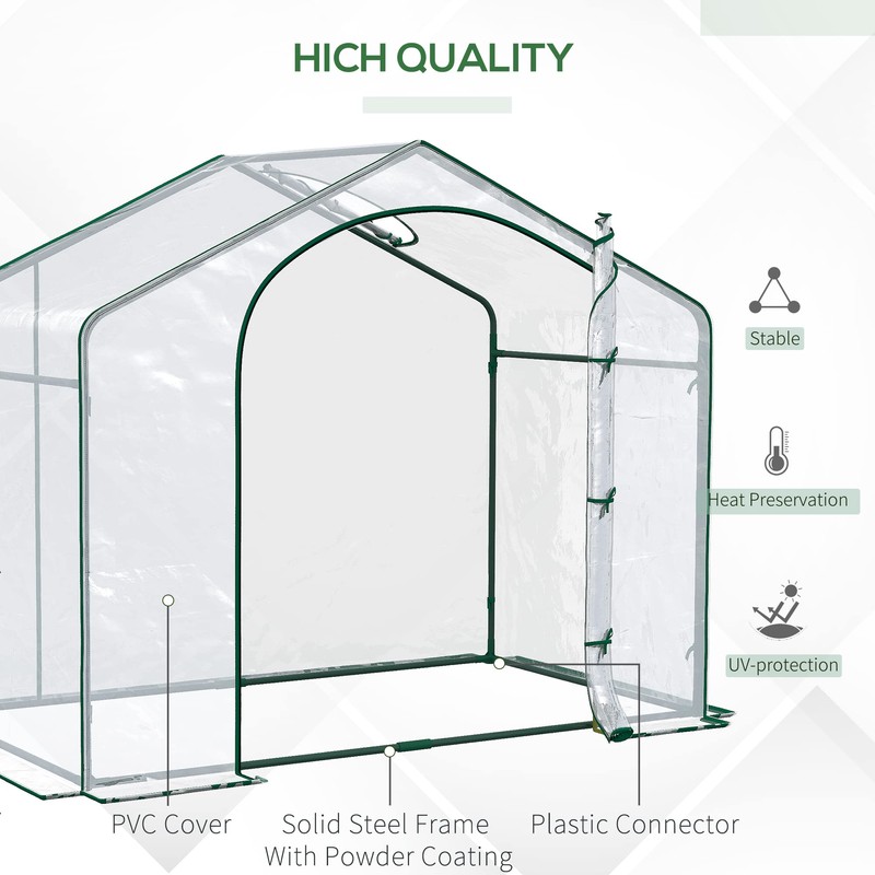 Outsunny 6' x 3' x 5' Portable Walk-in Greenhouse, Plastic