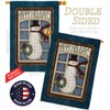 Breeze Decor H114164 Happy Holidays Snowman Vertical House Flag, 28"