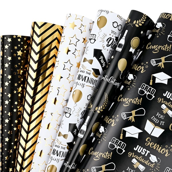 Bolsome 12 Sheets 28 * 20 Inches Graduation Gift Wrapping