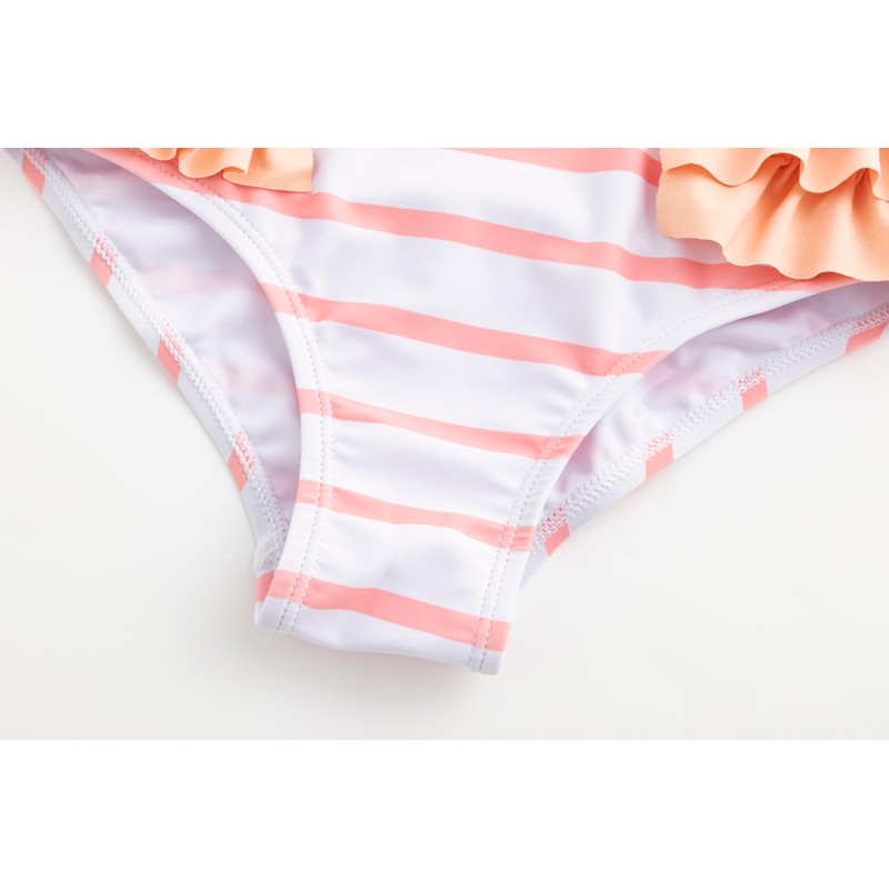 LIZENS Girls One Piece Swimwear Ruffle Trim Flounce 2-12Years Striped