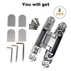 VOLUKA 2 Pack Hidden Door Hinges, 6 inch 3-Way Adjustable