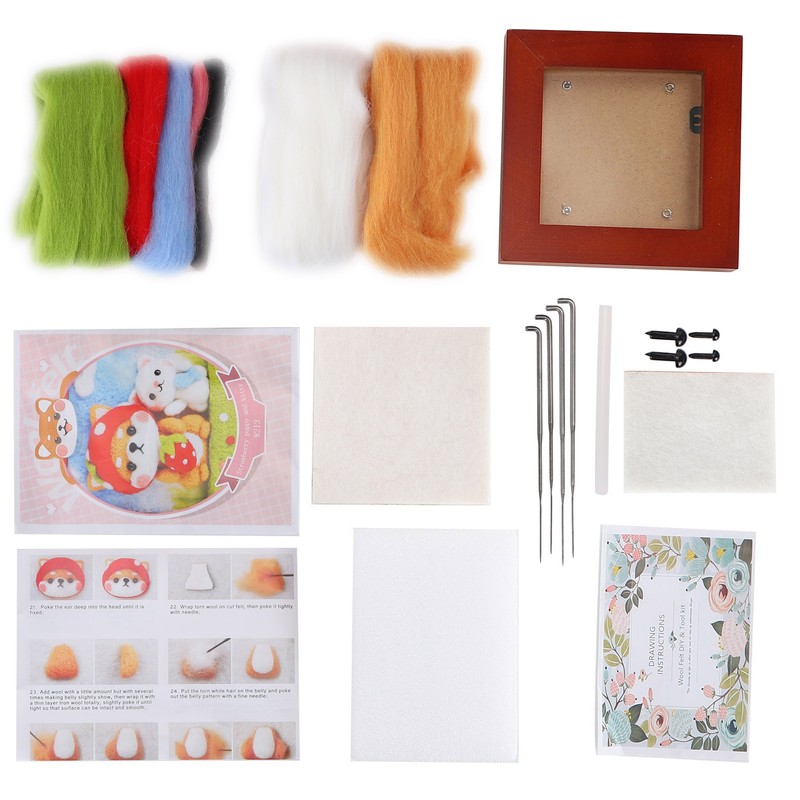 Needle Felting Kit Photo Frame Wool Felting Supplies Animal Plush
