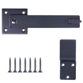 5.5" Barn Door Flip Latch Farm Gate Latch, Matte Black, Heavy Duty Iron