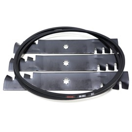 Belt & Mulching Blade Maintenance Kit Replacement for 48" Deck MowersD140, D150, D160, L120, L130, L145, L155, LA130, LA140, X140 Replaces GX20571, GX21833, AM141035, GX21784, GX21786, GY20852