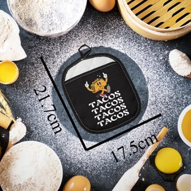 Funny Taco Lovers Pot Holder Tacos Oven Mitt Housewarming for Mexican Food Lovers (Tacos)