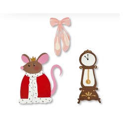 Roeda Brighten Your Life 14751m The Nutcracker Suite Ballet Icon Set of 3 Assorted Magnets Mouse King, Ballet Slippers, Grandfather Clock Made in USA