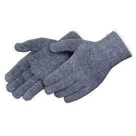 Liberty P4517G Cotton/Polyester Regular Weight Plain Seamless Knit Glove with Elastic String Knit Wrist, Large, Gray (Pack of 12)