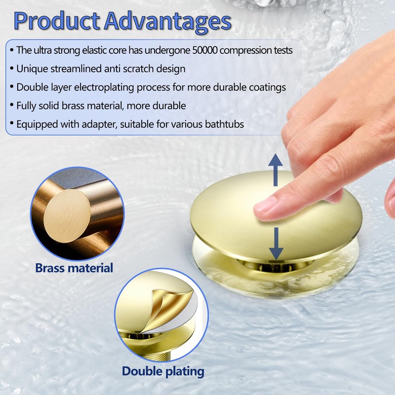 Upgrade Tip Toe Bathtub Drain Conversion Kit Assembly, Tub Drain