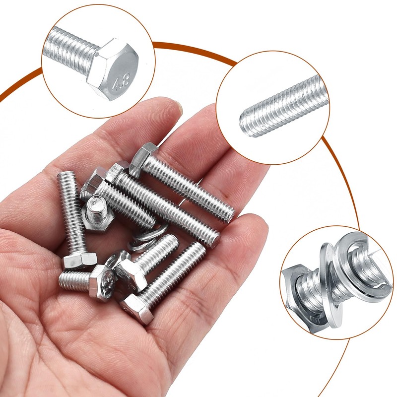 240 Piece M6 Screws Set, Hex Screws Nuts Set, Hexagonal
