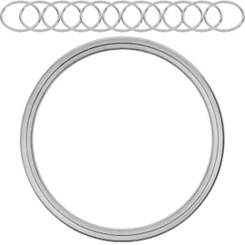 Your Day Mate Silver Tone Metal O Rings Closed O Ring No Opening Nickel Plated Steel Closed O-Ring Buckle Webbing, Diameter 15 mm, in silver, 12 x