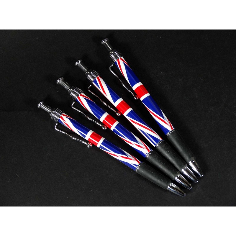 Rollerball Pens with Union Jack Design, Set of 4 Pens,