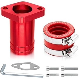 Upgraded Intake Manifold for Predator 212cc 196cc 224cc Engine Performance Parts, for PWK 24mm 28mm Carburetor Coleman ct200u bt200x b200cc b200r kt196 Mini Bike Go Kart (Red)