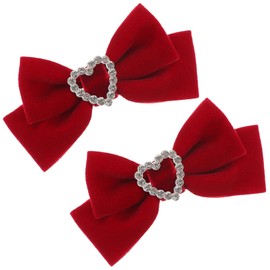 Gatuida 1Pair Velour Bow Hair Clips for Alligator Barrettes Eye Catching Hair Accessories for Ages for Casual Formal Occasions