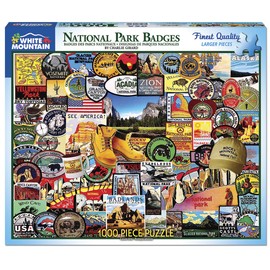 White Mountain Puzzles National Park Badges, 1000 Piece Jigsaw Puzzle