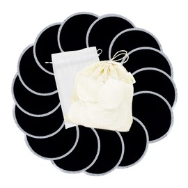 wegreeco Nursing Breast Pads (14 Pack) + Laundry Bag & Travel Storage Bag, 3 Sizes: 3.9/4.7/5.5 inch Option - Washable & Reusable Breastfeeding Nursing Pads