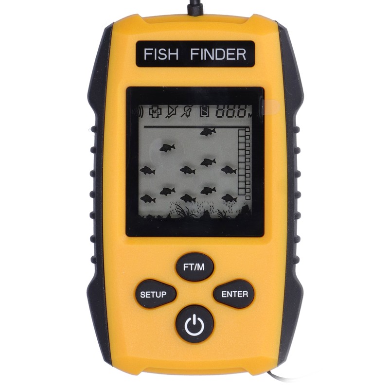 Fish Finder LCD LED Visual Echo Sounder Alarm Fishing Transducer