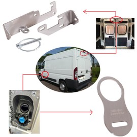 Twowinds Locking Anti-Theft Rear Doors and Adblue Caps, Ducato H1 H2, Jumper, Boxer, Security Locks Camper Van Autocaravan