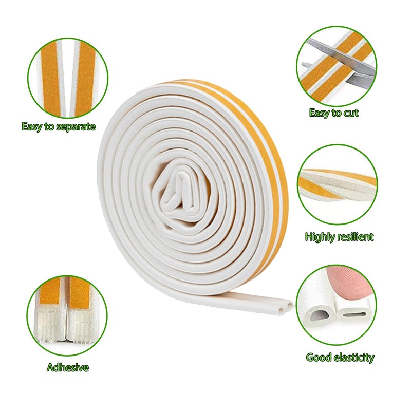 PackYard Window Blocker Noise Dust Insulation Draft Guard 33Feet/10m D-Section Draft