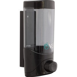 OVAL Dispensador de Jabón Líquido Rellenable 500 ml | Paquete 2 Piezas Jabonera Rellenable | Plástico ABS Uso Rudo Sistema Anti-Goteo Confiable Práctica y Durable | Color Negro/Humo
