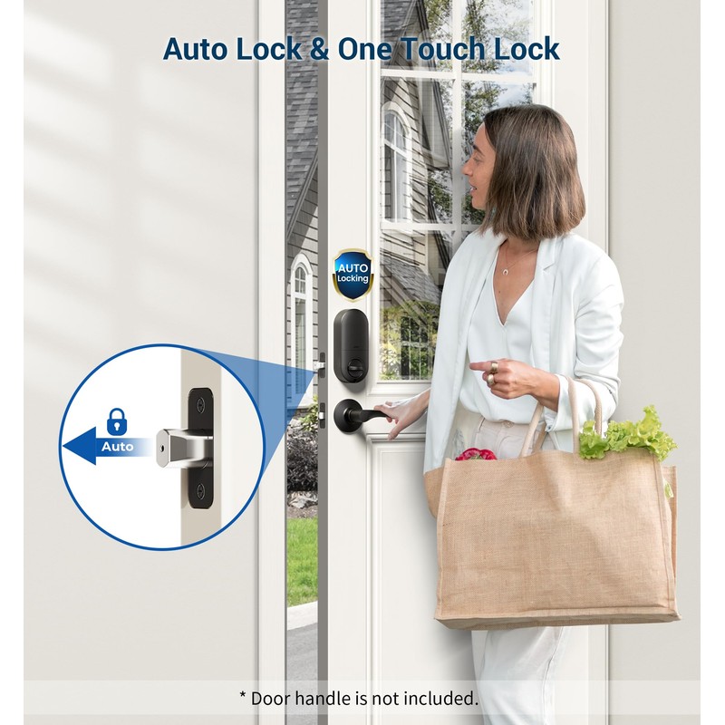 Veise Keyless Entry Door Lock, Electronic Keypad Deadbolt, Keyed Entry,