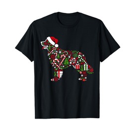 Christmas Tree Candy Golden Retriever Santa Christmas Kids T-Shirt