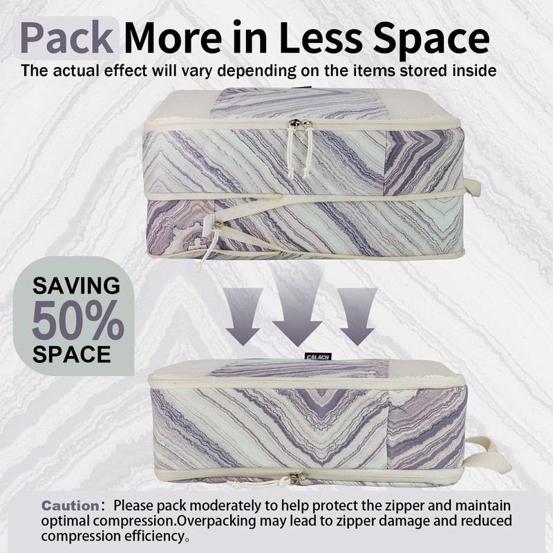 Extra Large Compression Packing Cubes for Carry On, 4 Set