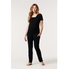 Noppies Lemay Women's Jumpsuit Nursing Short Sleeve Overalls, black