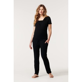 Noppies Lemay Women's Jumpsuit Nursing Short Sleeve Overalls, black