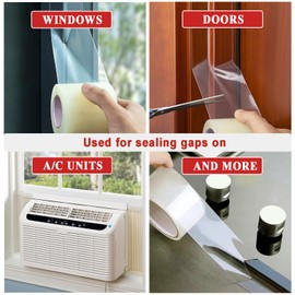 Transparent Weather Stripping Window Seal，2Inch x 29.5FT, No Mess Winter AC Window Seal Kit，Residue-Free Window AC Insulation Tape - Dstorelhp
