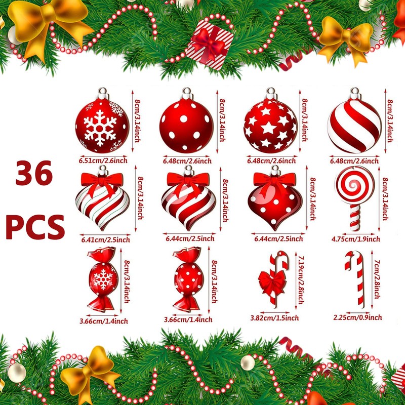 36 Pcs Candy Cane Christmas Decorations Candy Cane Decorations,Christmas Candy