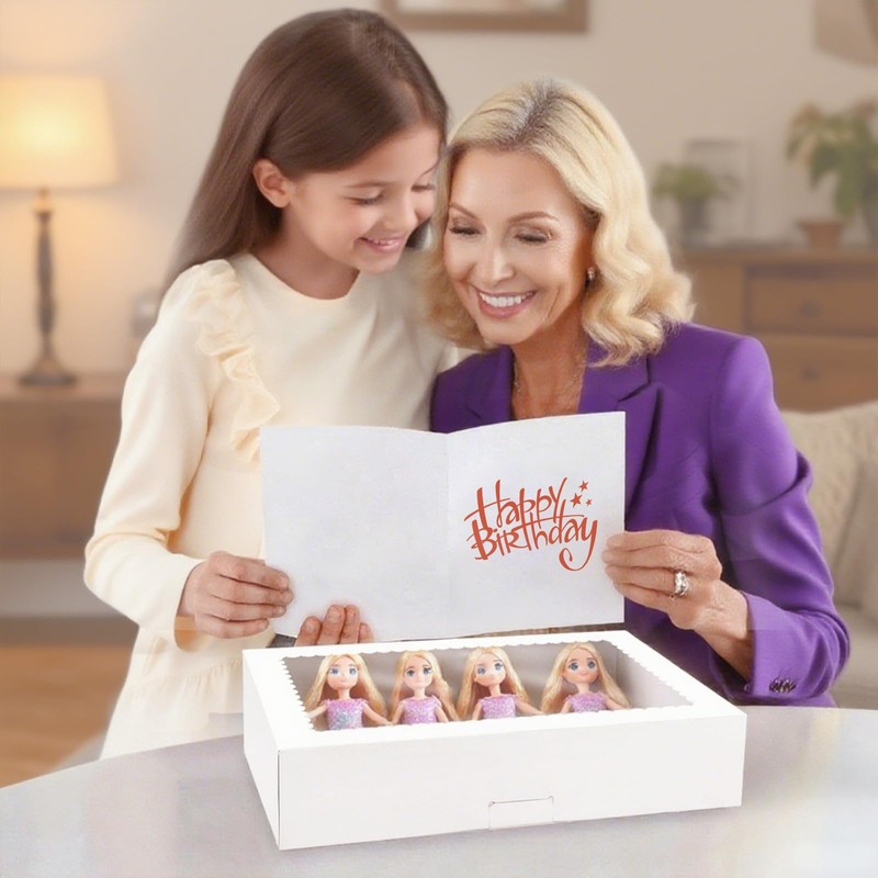 Dayacoco 30pcs Bakery Boxes with Window, 16x11x2.5 Inches, Donut Boxes,
