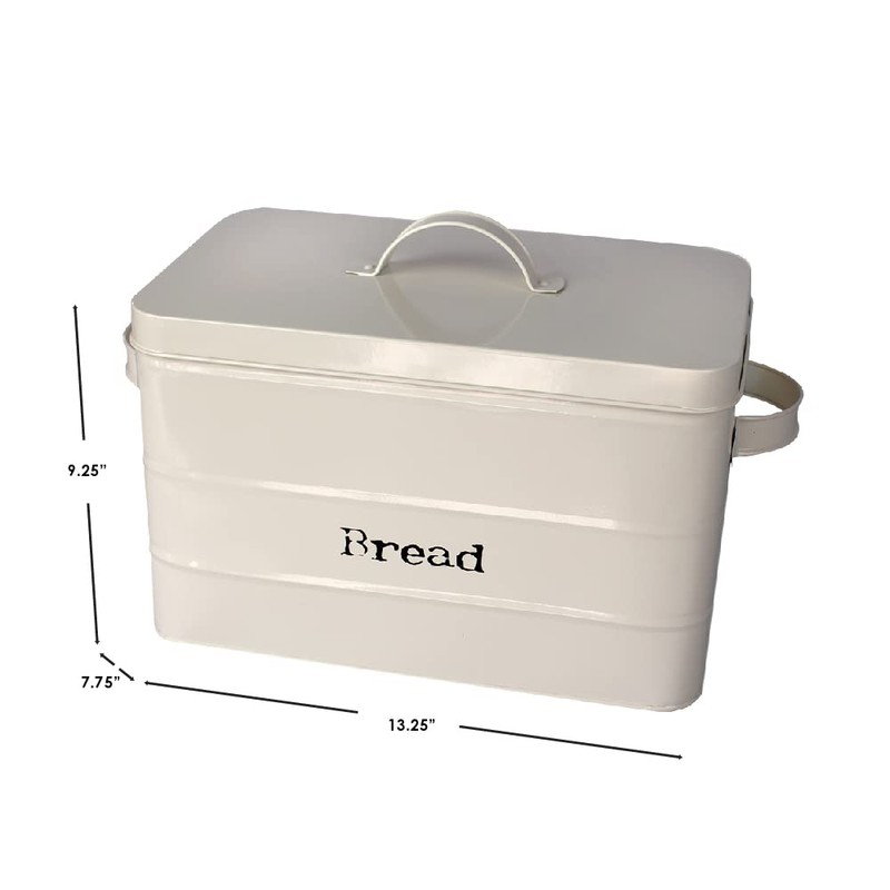 Home Basics Tin Canister Collection, 13-Liter Bread Box with Cover,