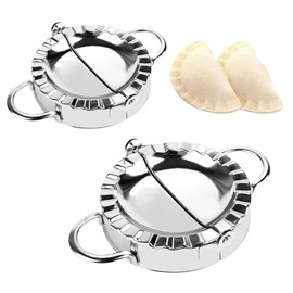2 pieces, dumpling maker, stainless steel dumpling mould, dumpling mould, dumpling maker set, ravioli maker, for pasta dumpling (small 7.5 cm, large 12.5 cm)
