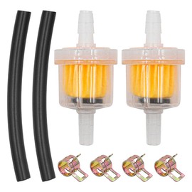 Namvo Inline Fuel Filter Kit 4 Pieces Fuel Filter 4 Pieces Fuel Hose 8 Pieces Hose Clips for Motorcycles Generators Pocket Bikes Lawn Mowers Small Tractors