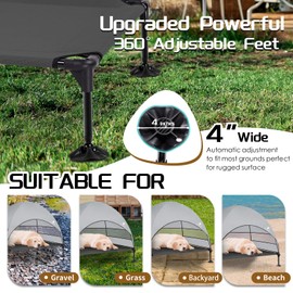 Elevated Dog Bed with 2024 Newest Canopy, Raised Outdoor Dog Bed with Powerful Anti-Slip Feet, Portable Pet Bed Cot with Larger Shade, Raised Large Dogs Cooling Bed for Camping, Indoor & Outdoor