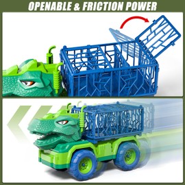 Bennol Toddler Boys Toys Gifts for 2 3 4 5 Years Old Boys, Dinosaur Trucks Toys for Kids 2-4 3-5 Years with 8 Dino Figures, 3 Pull Back Dinosaur Cars, Play Mat, Dinosaur Playset Gifts for Boys Girls