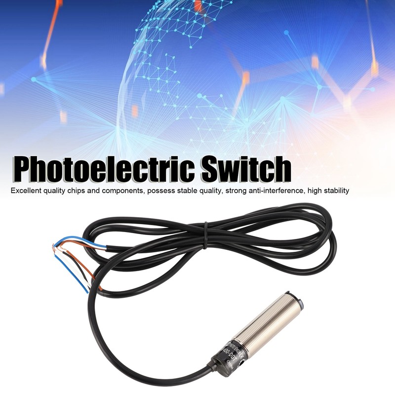 BERM Photoelectric Switch Sensor Diffuse Reflection Cylindrical 4‑Wire Power Control