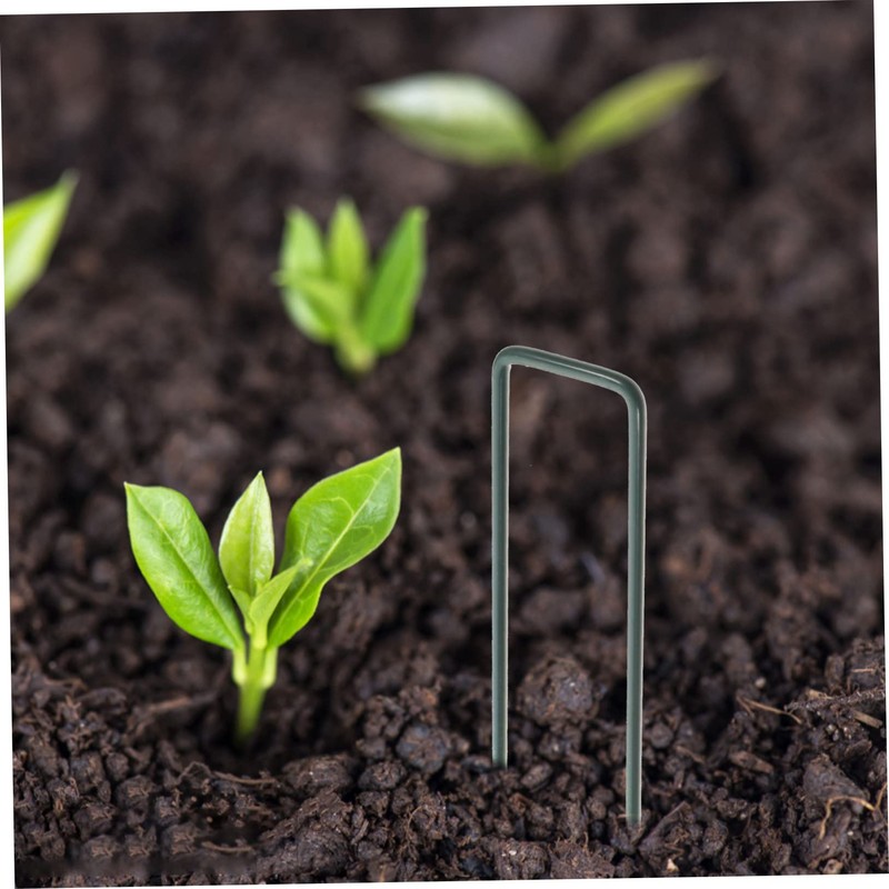 CORHAD 10 pcs Heavy Duty U Shaped Garden Ground Pegs